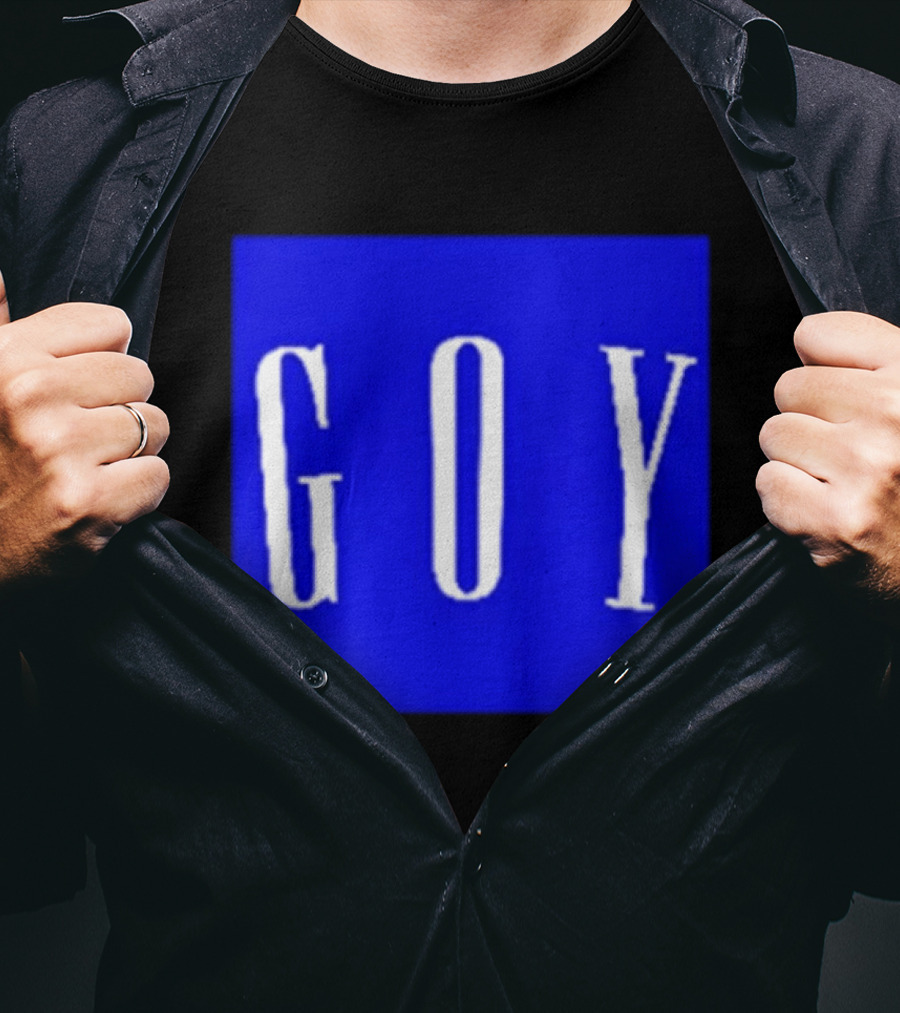GOY Blue Bold Text Minimalist T-Shirt