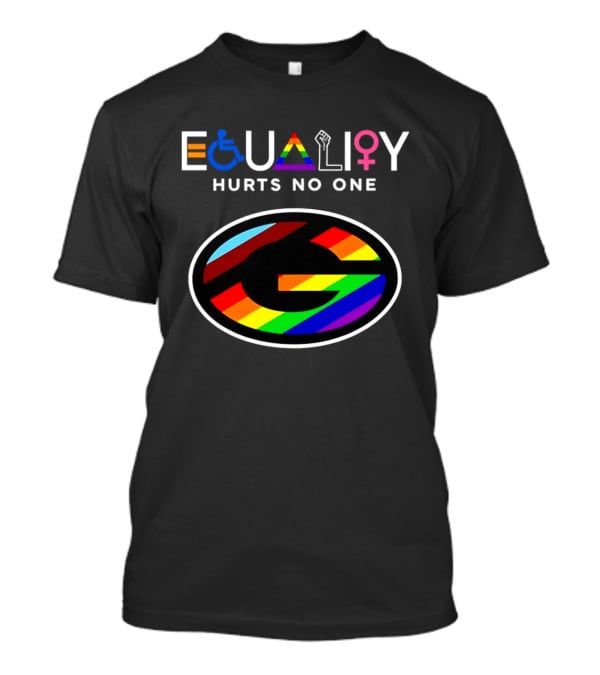 EQUALITY HURTS NO ONE Green Bay Packers Rainbow T-Shirt