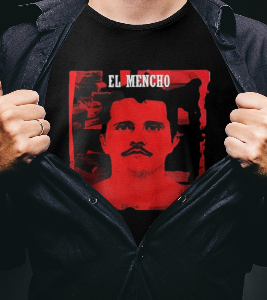 El Mencho CJNG Red Portrait Explicit Content T-Shirt