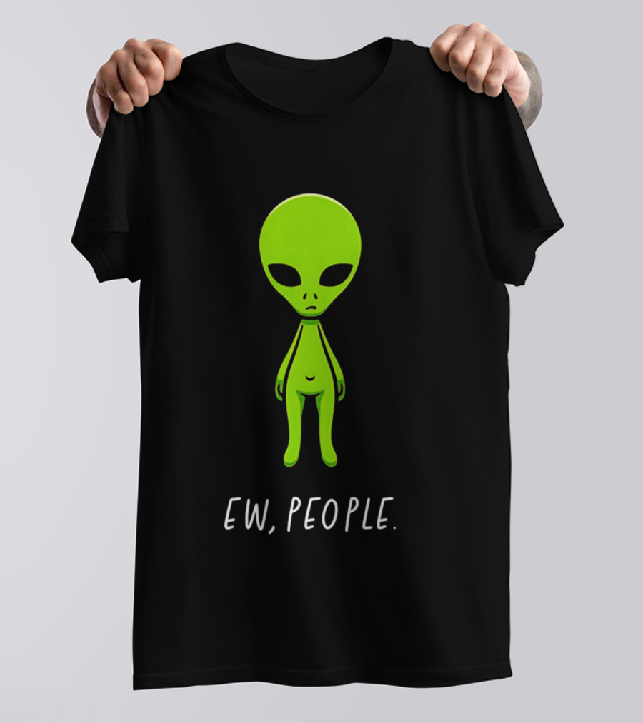 Ew People Green Alien Saucer Eyed T-Shirt