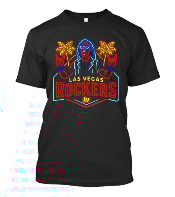 Las Vegas Rockers Neon Palm Trees Rockstar T-Shirt