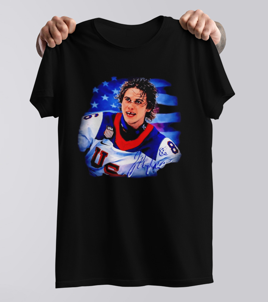 Jack Hughes US Flag Team USA Winter Olympics 2026 T-Shirt
