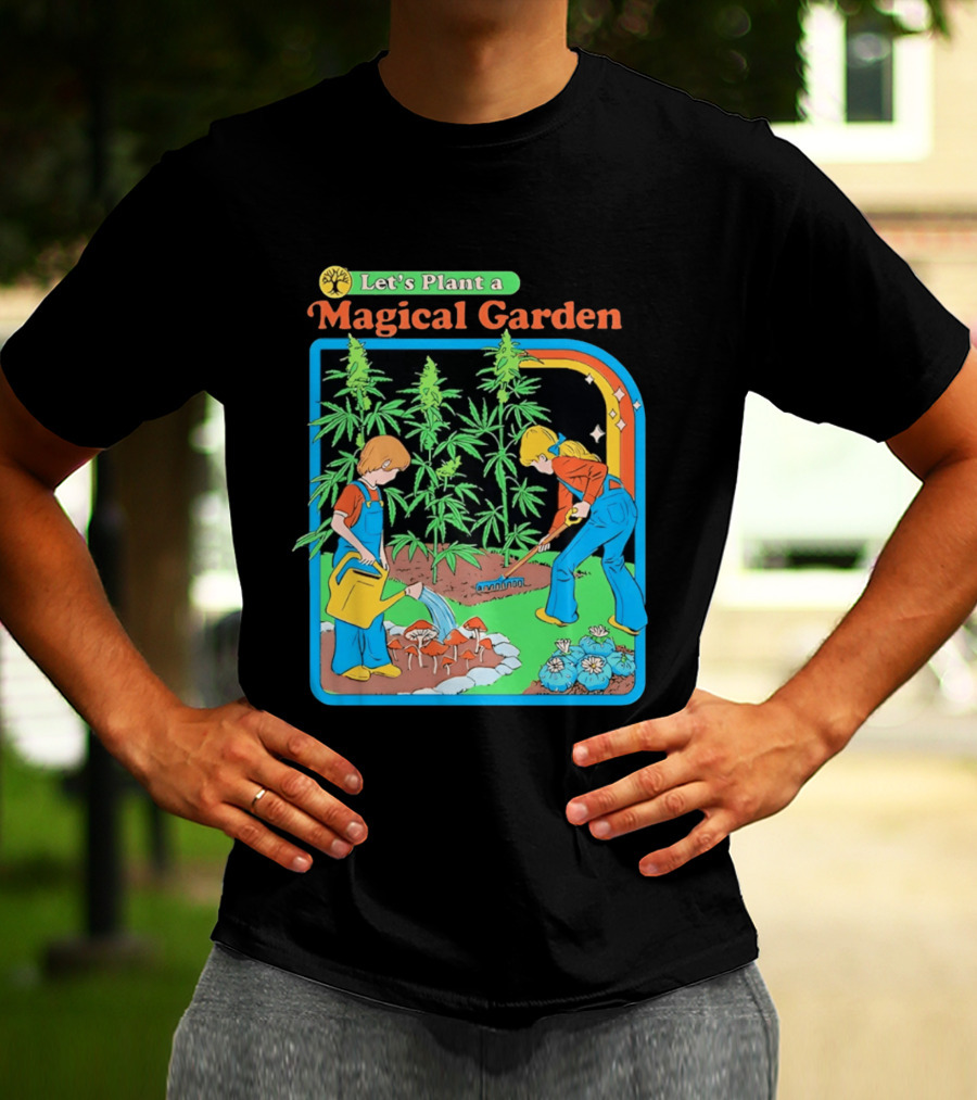 Let's Plant A Magical Garden Children Steven Rhodes Retro Gardening Adventure T-Shirt