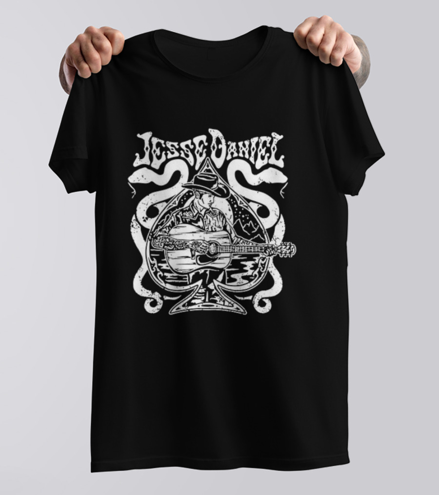 Jesse Daniel Country Music Cowboy Guitar Snake T-Shirt