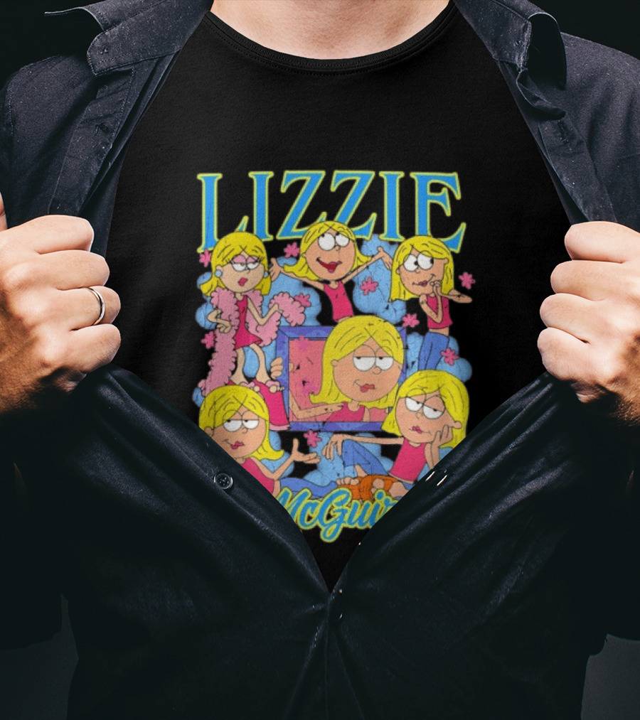 Lizzie McGuire Cartoon Characters Graphic Featuring Lizzie T-Shirt
