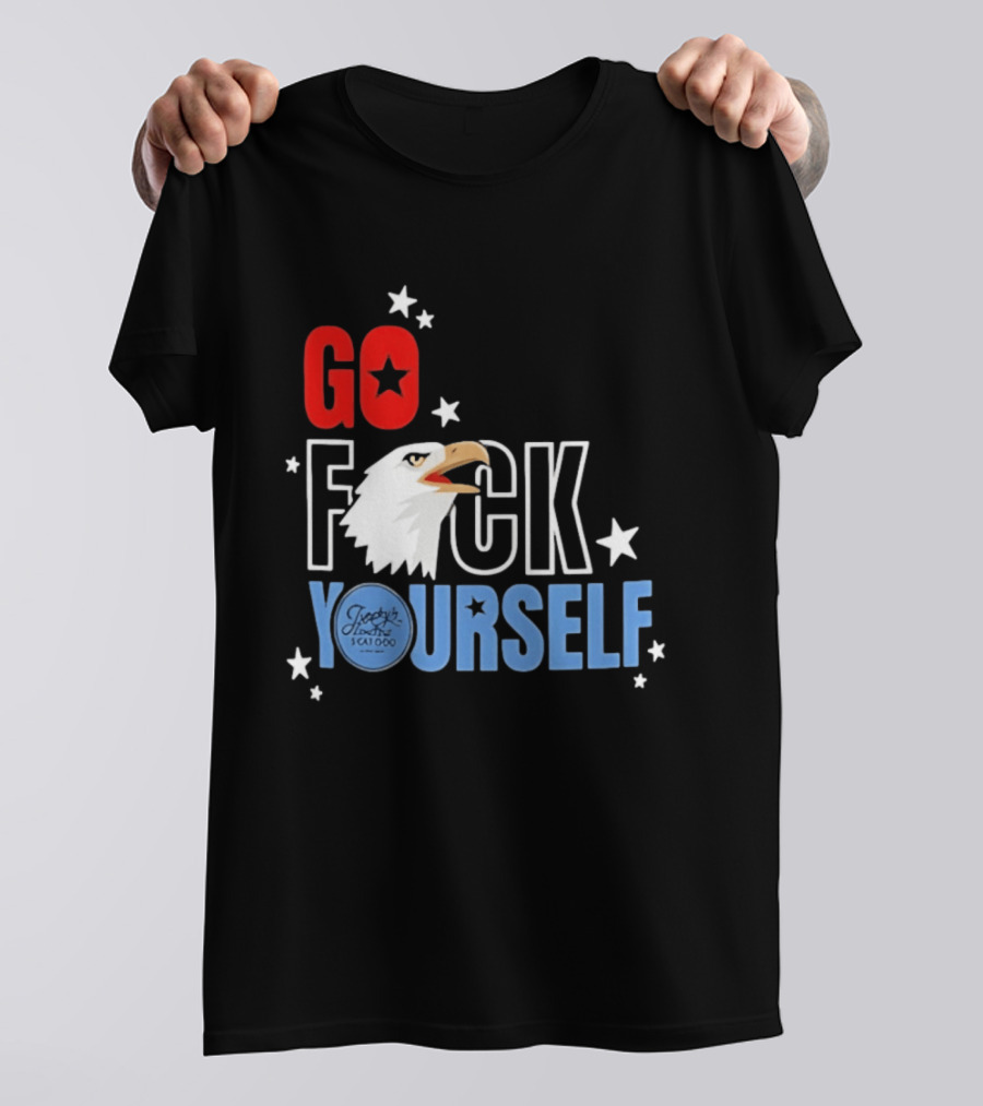 Jimmys Famous Seafood Go F Yourself Bald Eagle Stars T-Shirt