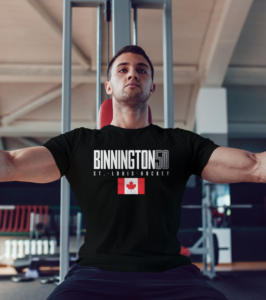 Binnington 50 St. Louis Hockey Canada Flag T-Shirt
