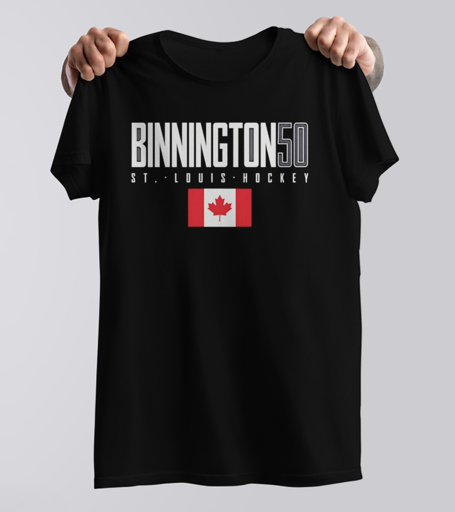 Binnington 50 St. Louis Hockey Canada Flag T-Shirt