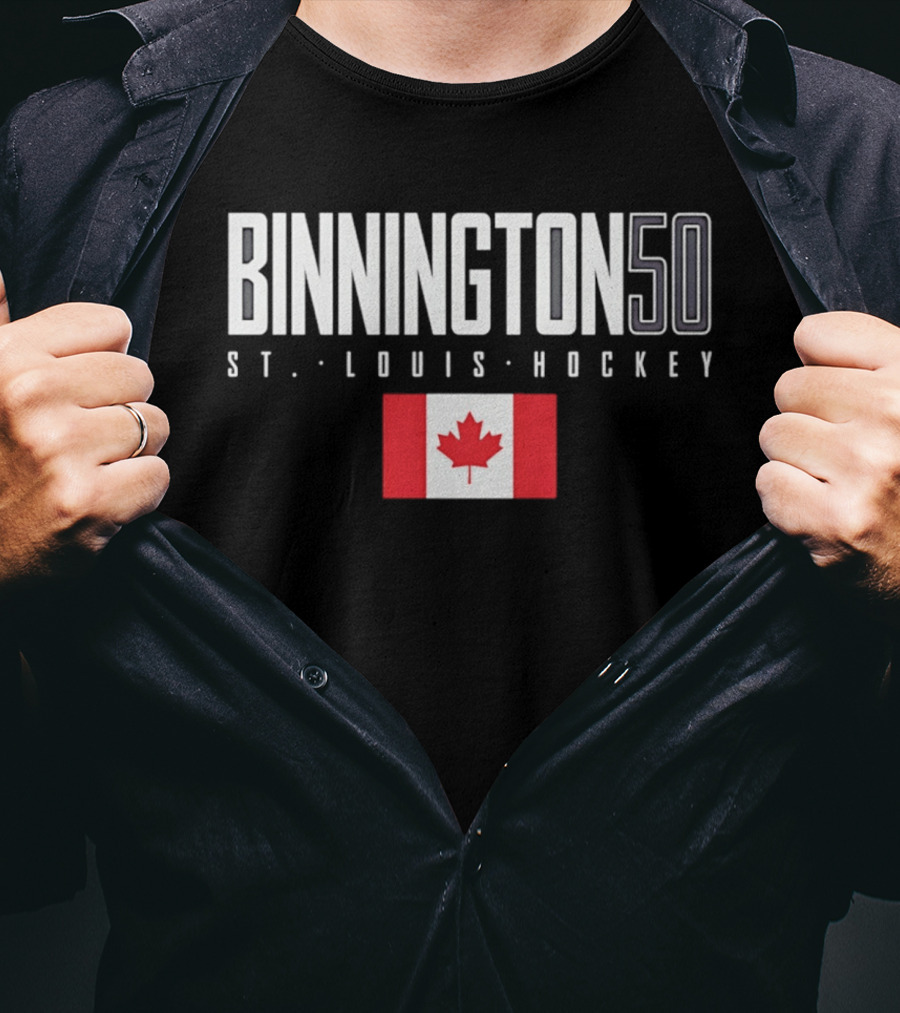 Binnington 50 St. Louis Hockey Canada Flag T-Shirt