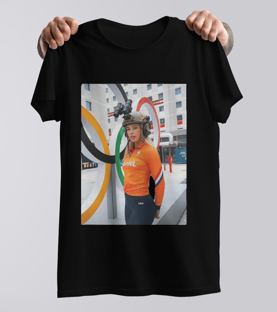 Jutta Leerdam Night Vision Helmet Netherlands Olympic Athlete Fila T-Shirt