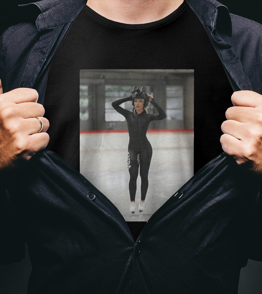 Jutta Leerdam Speed Skating Night Vision Helmet And Suit Ice Rink T-Shirt