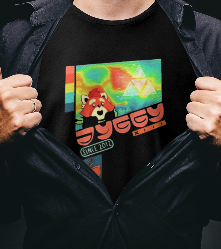 Jyggy Adventuring Since 2012 Red Panda Adventure Seeker Triangles T-Shirt