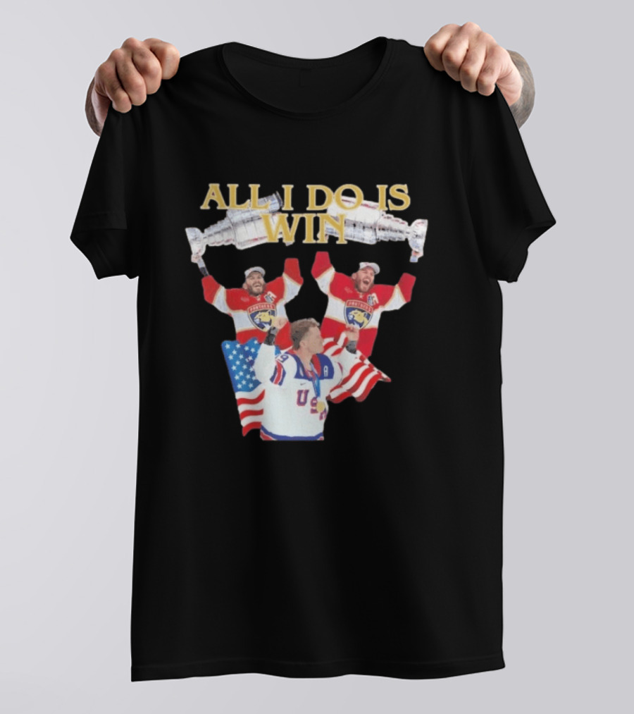 All I Do Is Win Matthew Tkachuk USA Hockey Panthers Flag T-Shirt