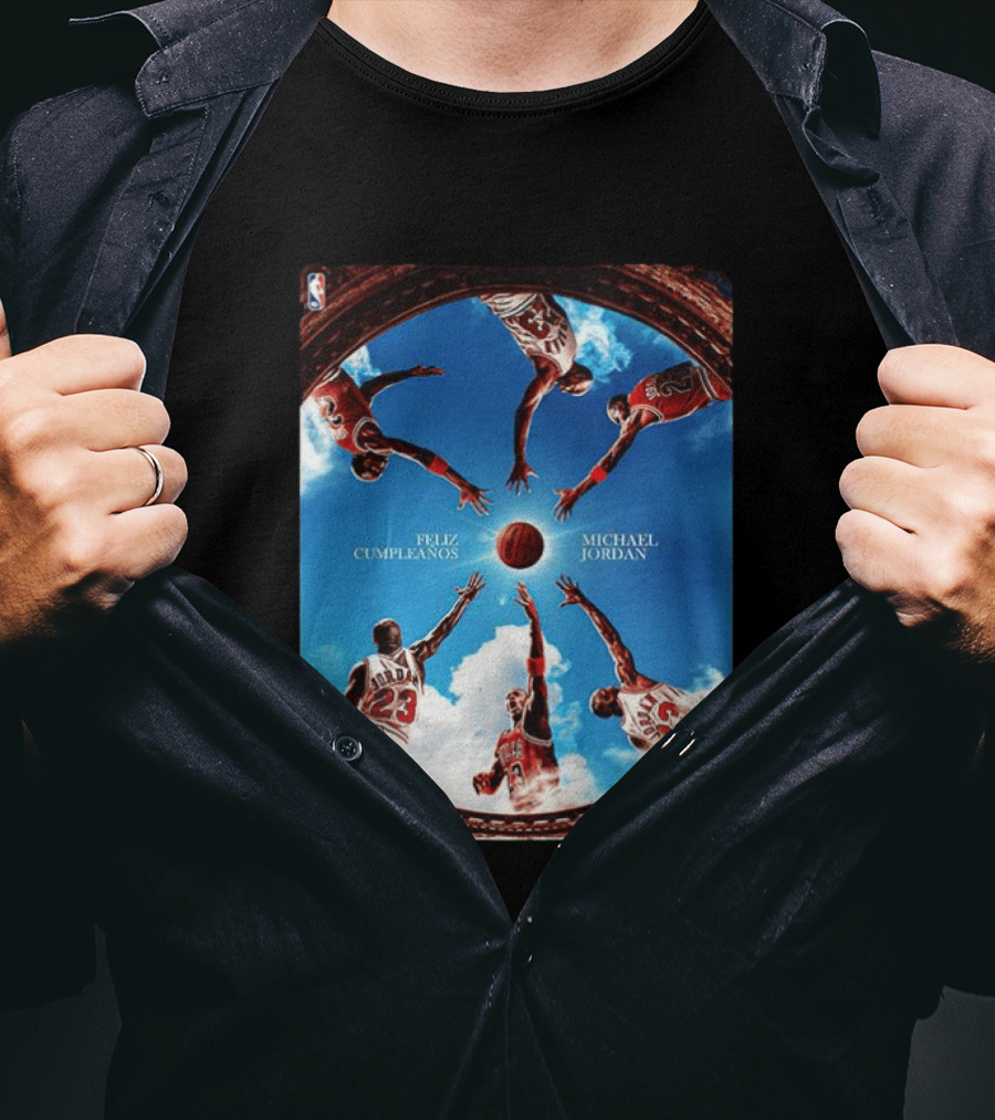 Feliz Cumpleaños Michael Jordan Basketball Reach Sky 23 T-Shirt