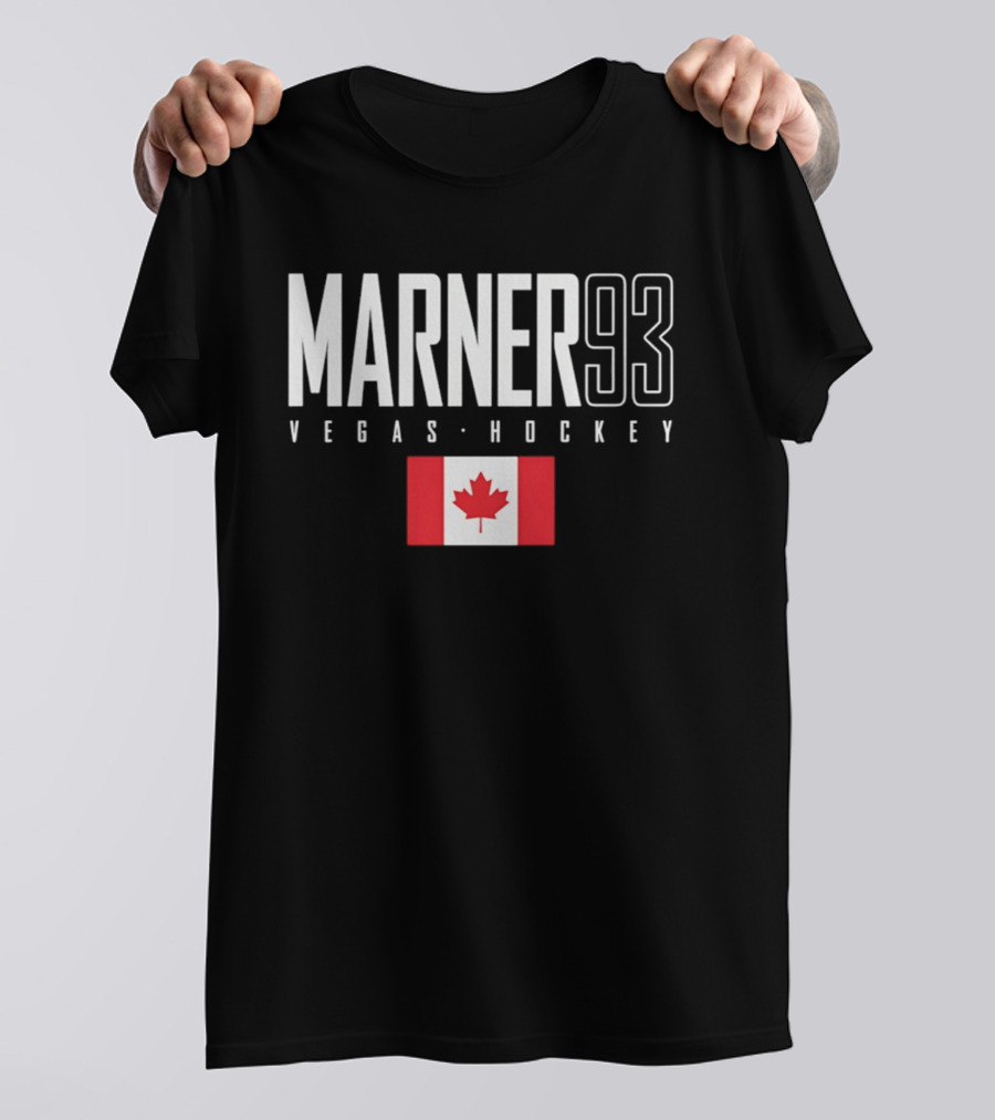 Mitch Marner 93 Vegas Hockey Canada Flag T-Shirt