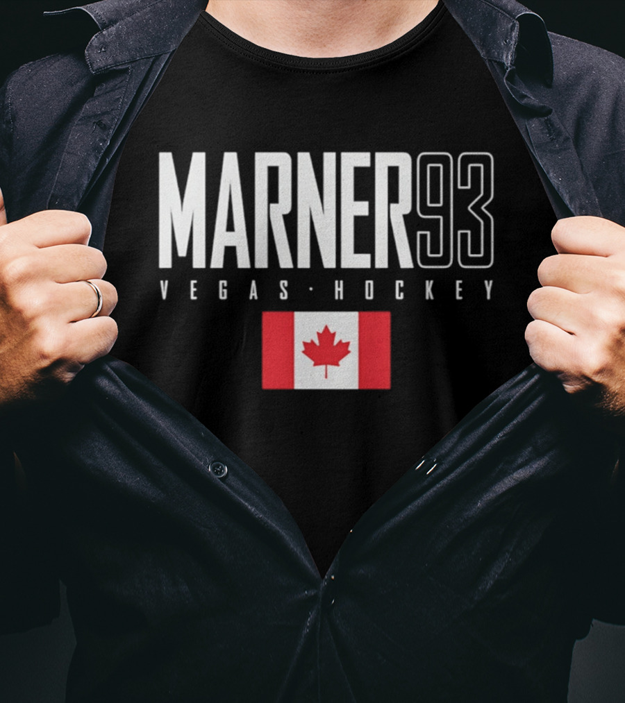 Mitch Marner 93 Vegas Hockey Canada Flag T-Shirt