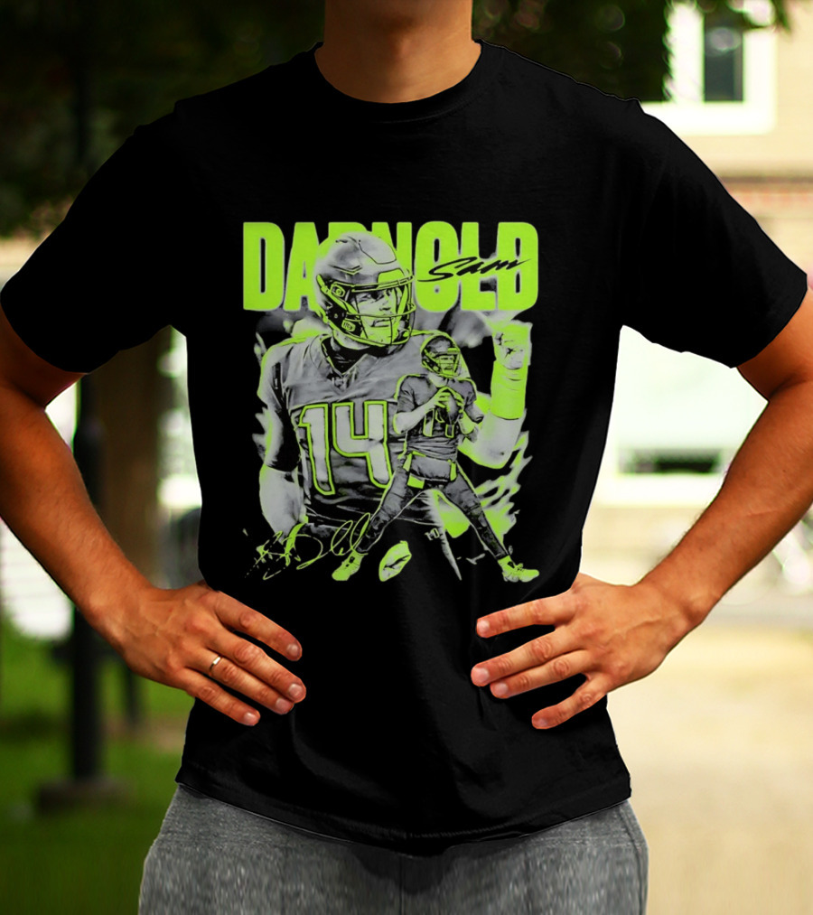 Sam Darnold Seattle Number 14 Neon Sports T-Shirt