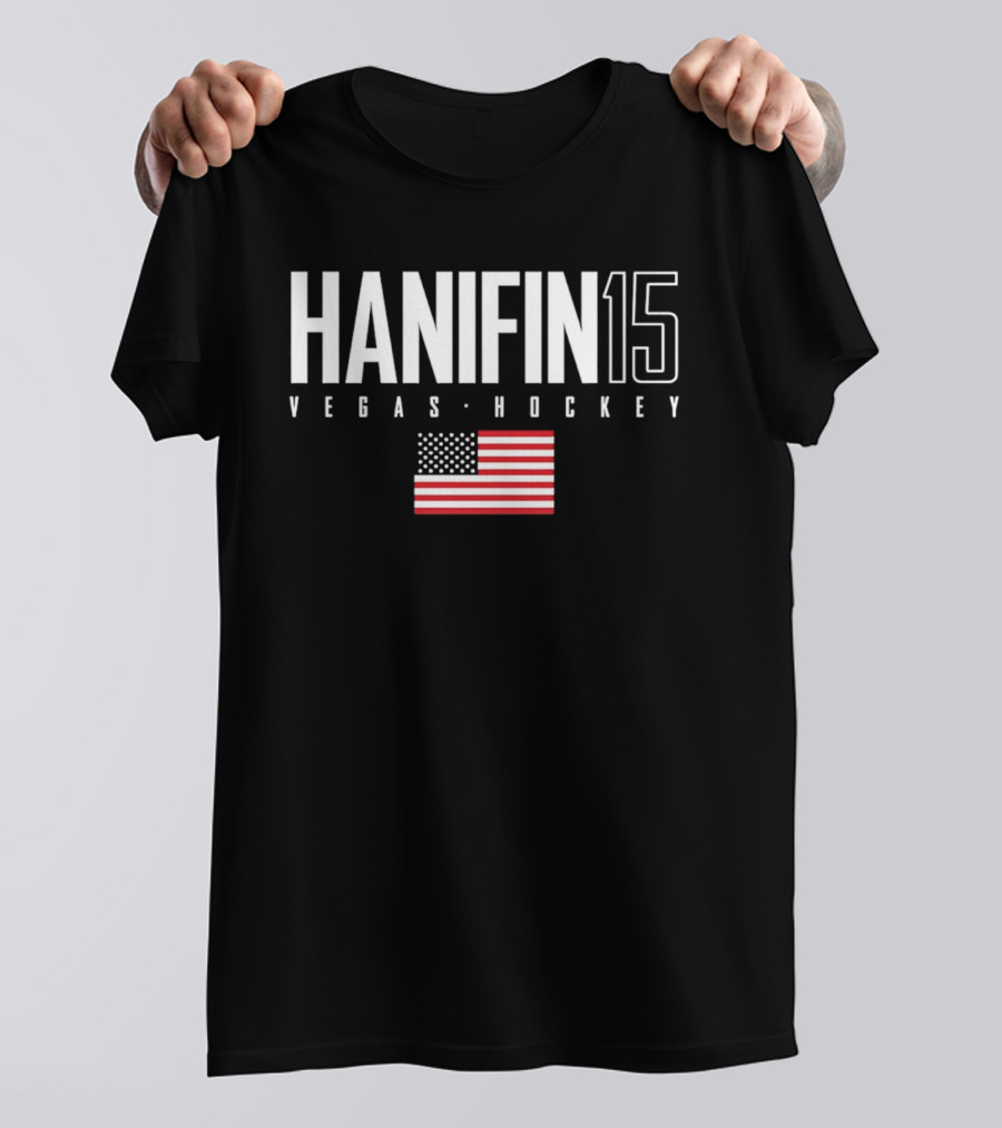 Hanifin 15 Vegas Hockey USA Flag T-Shirt