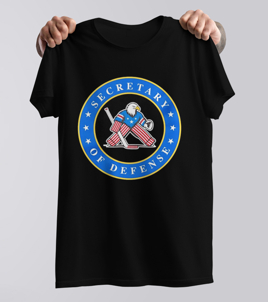 Secretary Of Defense USA Hockey Bald Eagle Goalie Stars Stripes T-Shirt