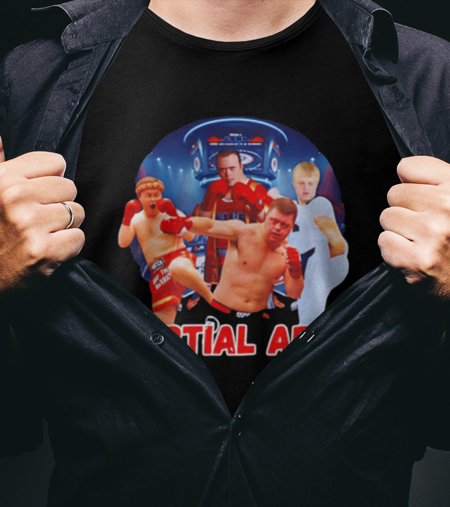 Partial Arts Fighters In Arena Battle T-Shirt
