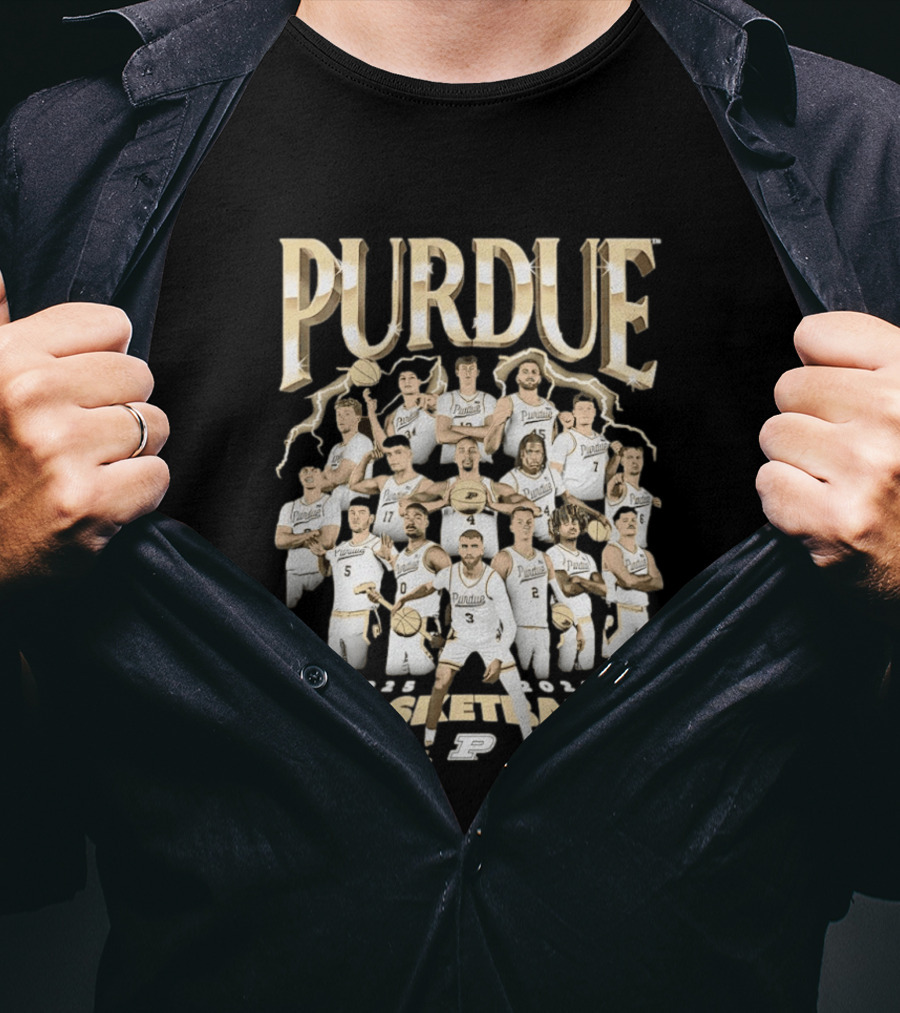 Purdue Boilermakers 2025 2026 Basketball Team Players Collage T-Shirt