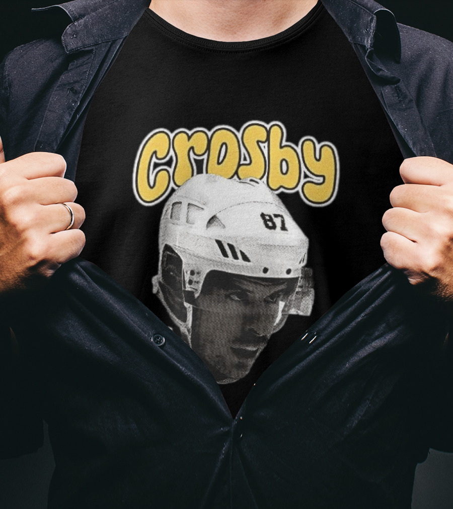 Sidney Crosby Pittsburgh Penguins Hockey 87 Big Face T-Shirt