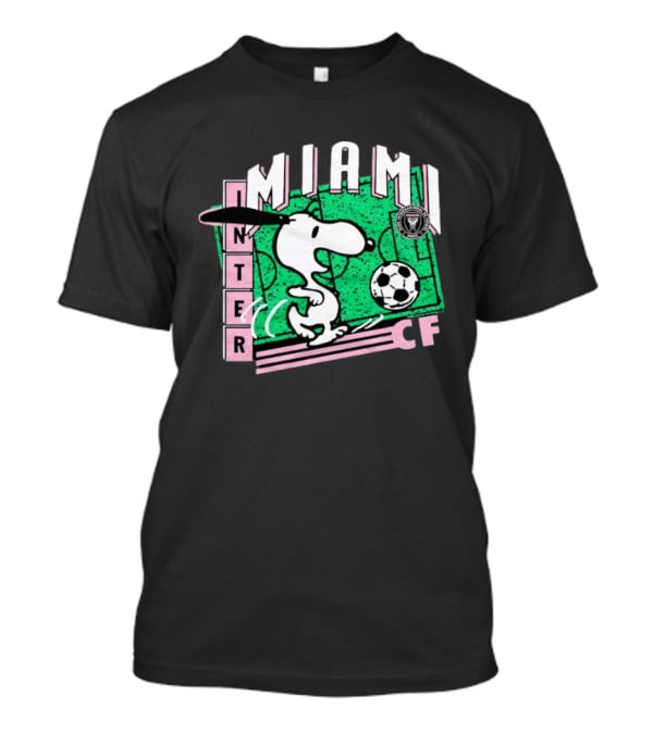 Inter Miami CF Snoopy Soccer Peanuts Collaboration T-Shirt