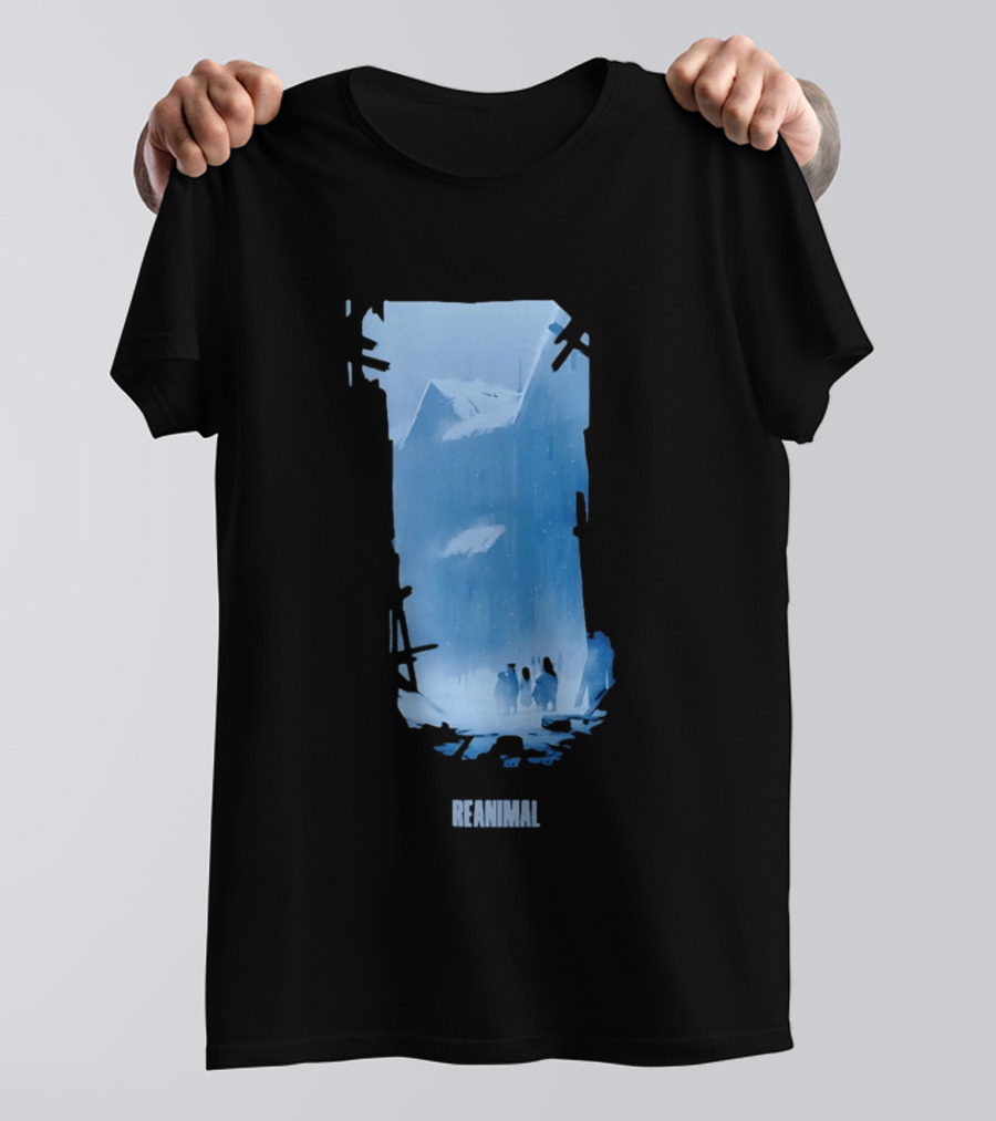 Reanimal Gate Snowy Mountain Scene With Penguins T-Shirt