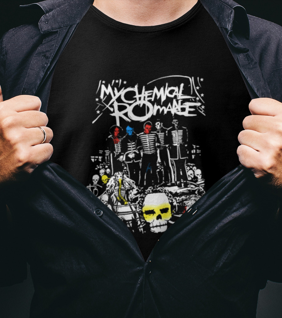 Skeletons My Chemical Romance Three Cheers Graffiti Rock T-Shirt