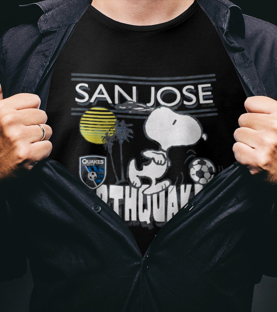 San Jose Earthquakes Snoopy Peanuts Soccer Collaboration T-Shirt