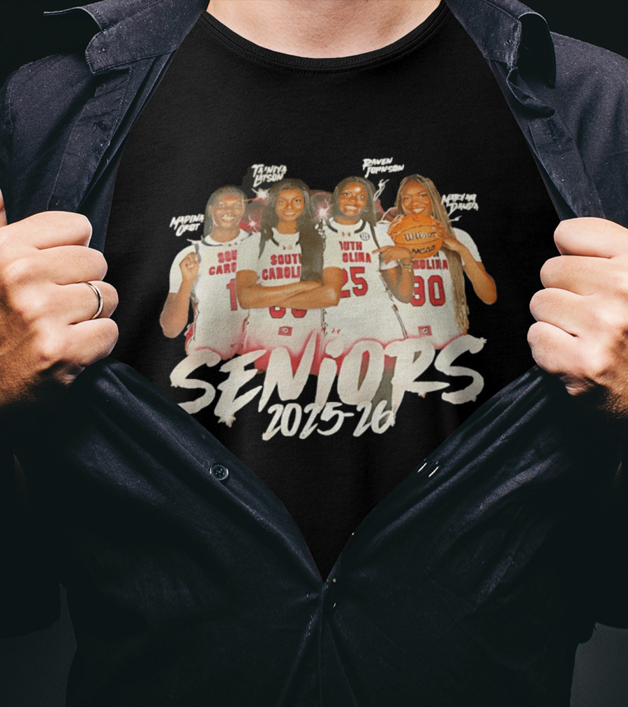 South Carolina Women's Basketball Seniors 2025 26 Aiysha Davis Joyce Tanya Latson Marina Okafor Nneka Nadarai T-Shirt