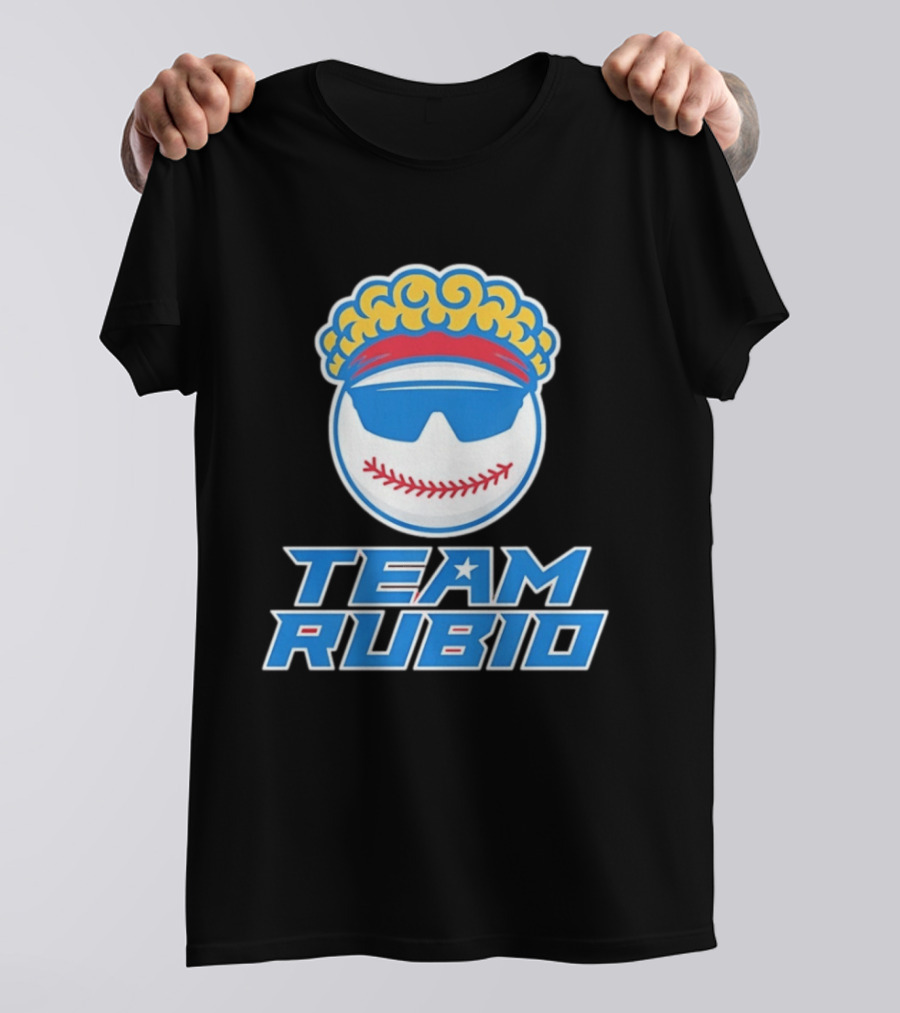 Team Rubio Baseball Puerto Rico Sunglasses Curly Hair T-Shirt