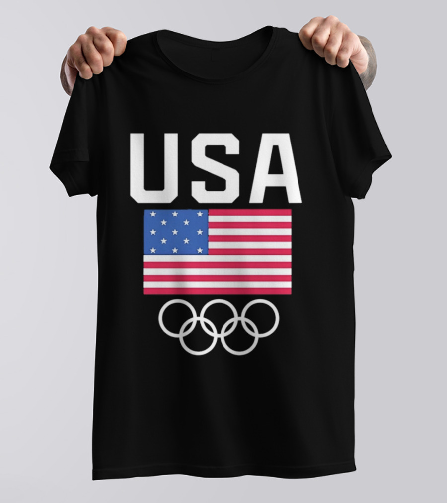 USA Flag Olympic Rings Team USA T-Shirt