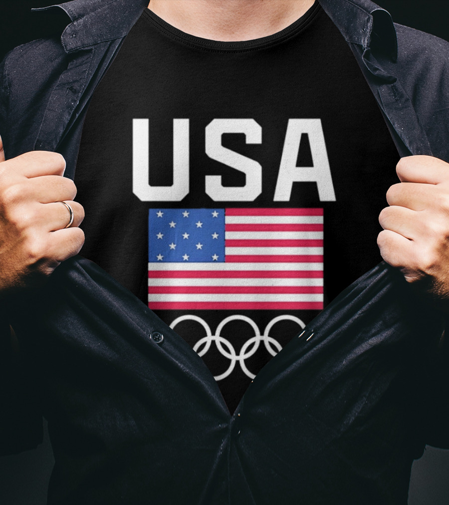 USA Flag Olympic Rings Team USA T-Shirt