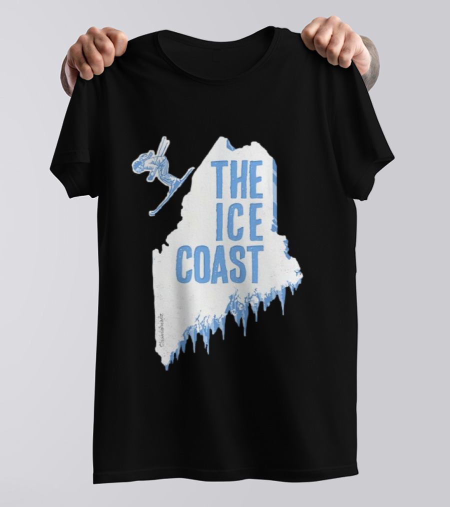 The Ice Coast Skier Jumping Map T-Shirt