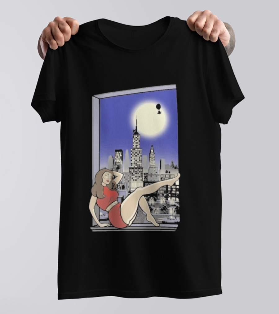 Pauline TheSpaceVixen Urban Moonlit Cityscape T-Shirt