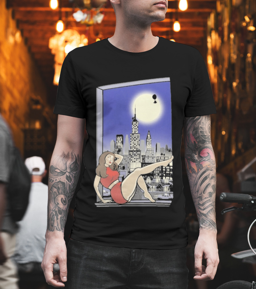 Pauline TheSpaceVixen Urban Moonlit Cityscape T-Shirt