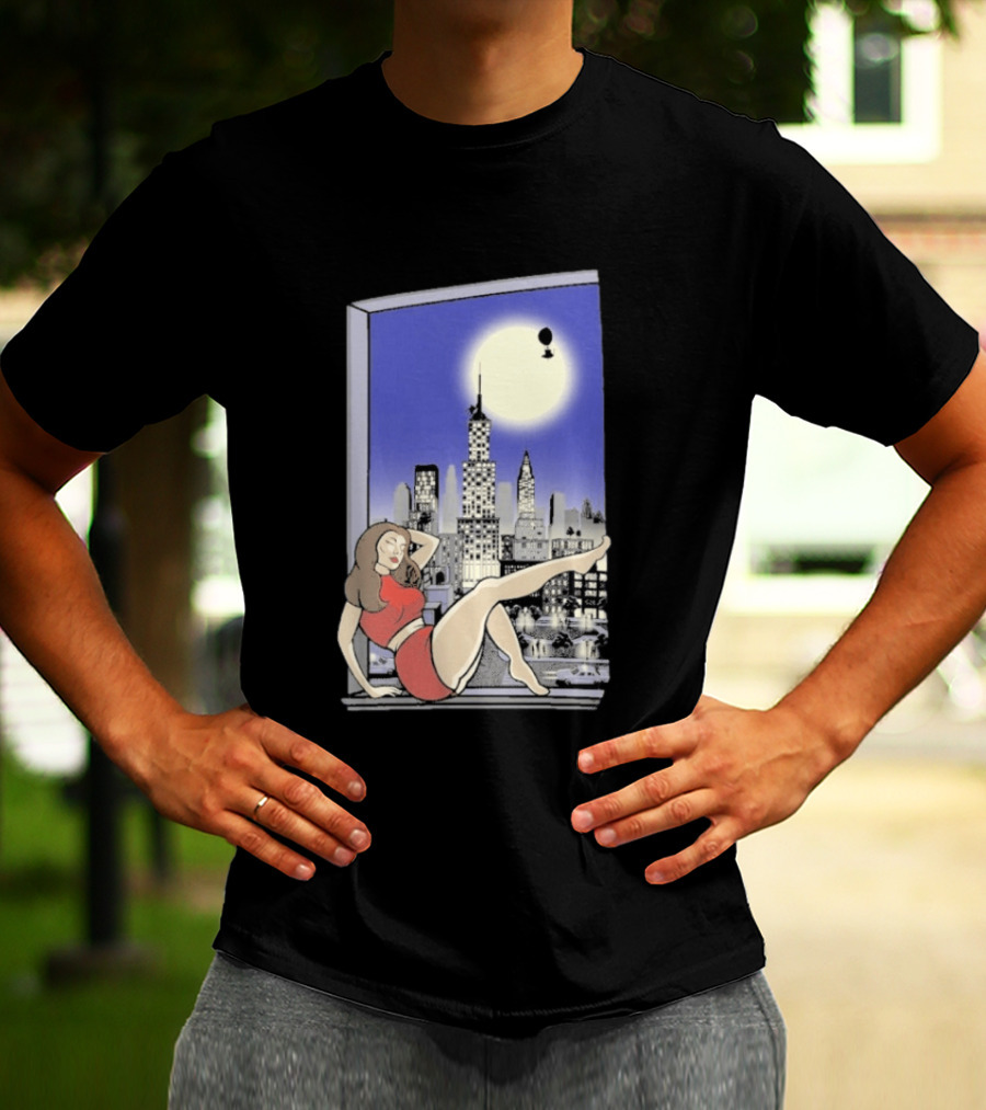 Pauline TheSpaceVixen Urban Moonlit Cityscape T-Shirt