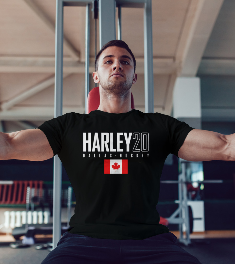 Harley 20 Dallas Hockey Canada Flag T-Shirt