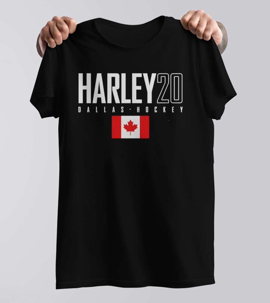 Harley 20 Dallas Hockey Canada Flag T-Shirt