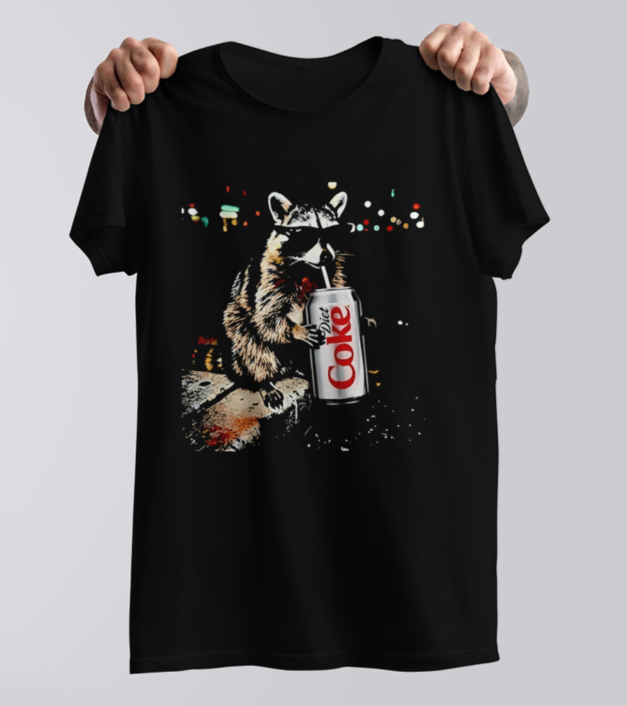Three Raccoons Holding Diet Coke Can T-Shirt