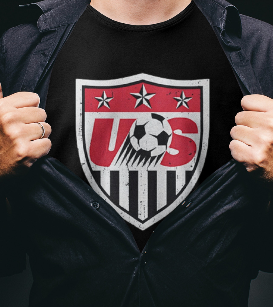 U.S. Soccer Stars And Stripes Emblem With Soccer Ball T-Shirt