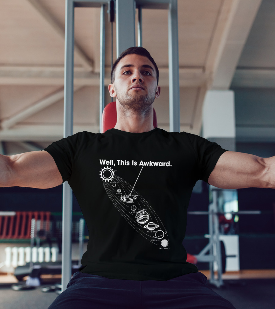 Well This Is Awkward Pluto Solar System Planets Humor T-Shirt