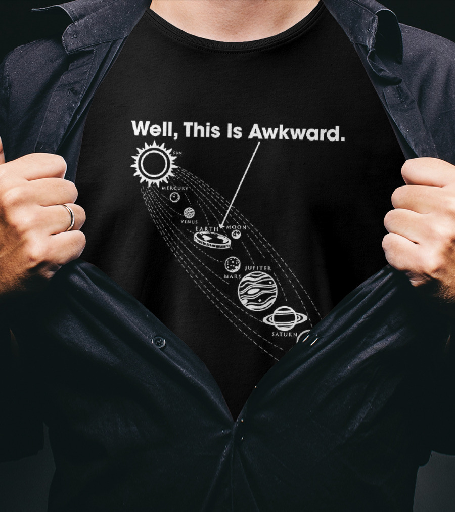Well This Is Awkward Pluto Solar System Planets Humor T-Shirt