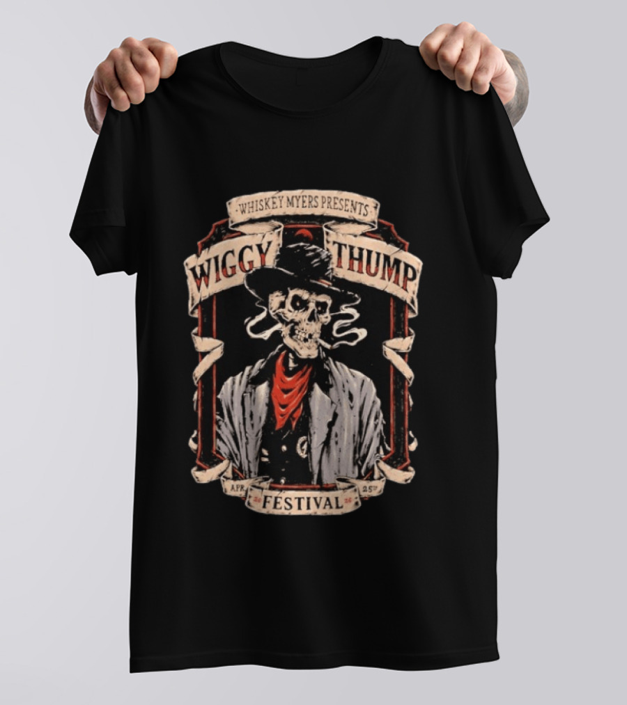 Whiskey Myers Wiggy Thump Festival April 25 2026 Skeleton Palestine Texas T-Shirt