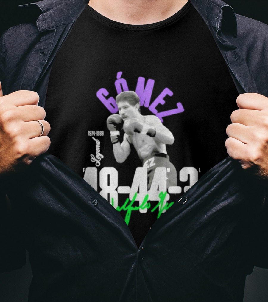 Wilfredo Gómez Bazooka Legend 48 44 3 Record 1973 1990 Puerto Rico Flag T-Shirt