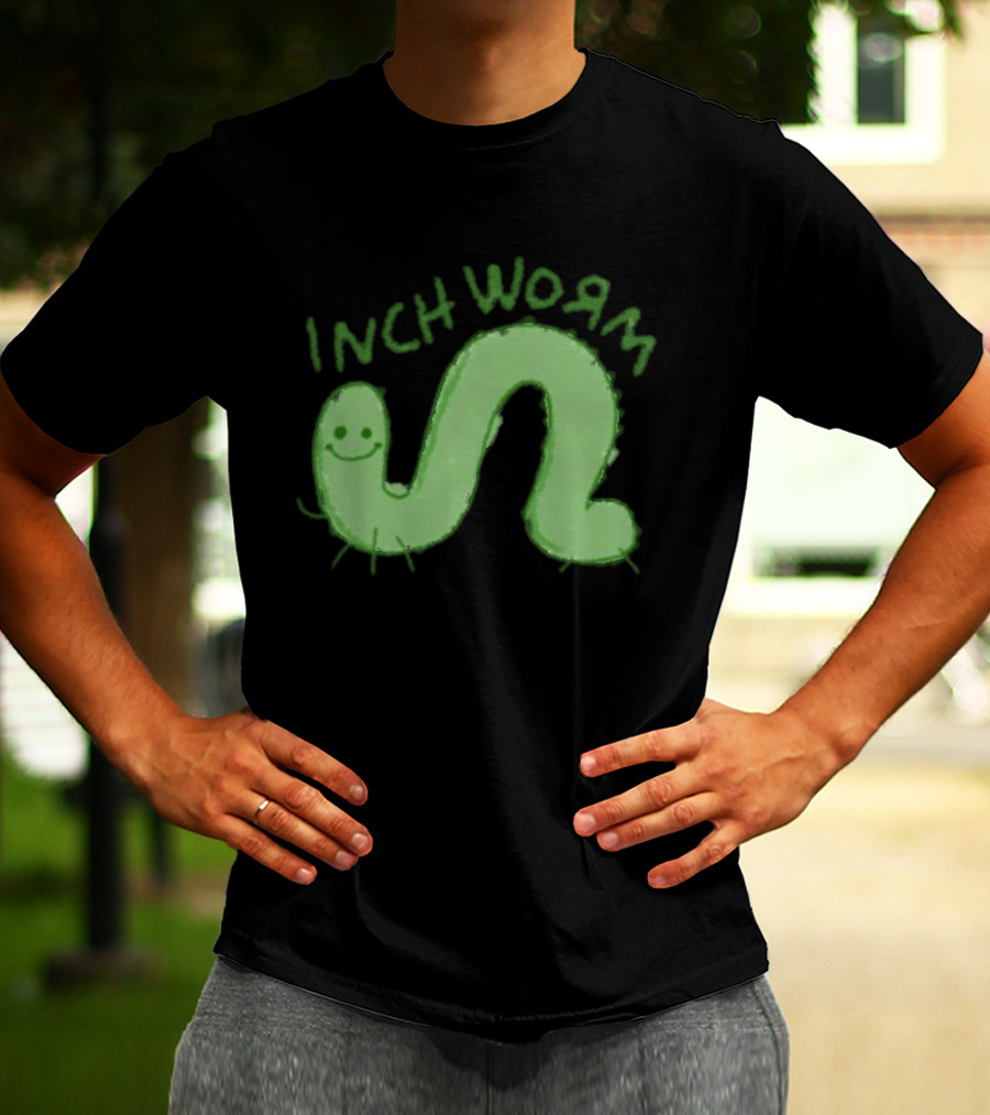 Zane Little Inch Worm Happy Green Cartoon T-Shirt