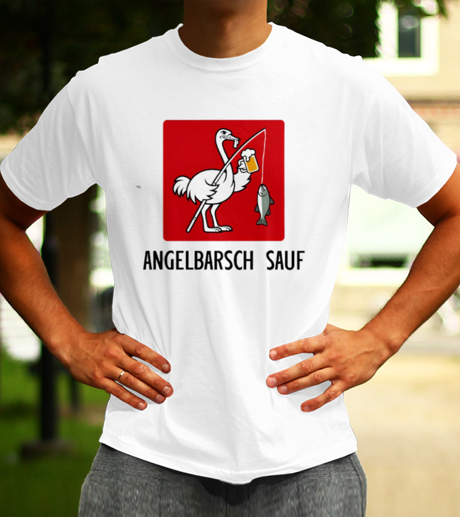 Angelbarsch Sauf Pelican Beer Fish Catching Fun T-Shirt