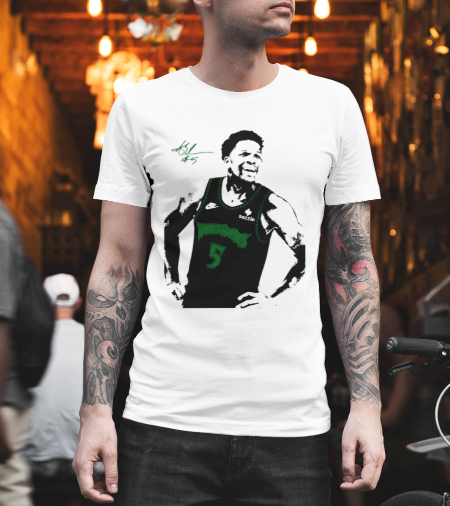 Anthony Edwards Minnesota Timberwolves Number 5 Signature T-Shirt