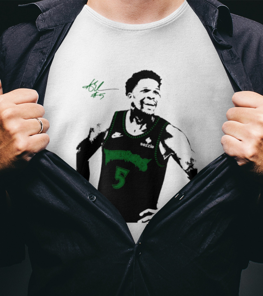 Anthony Edwards Minnesota Timberwolves Number 5 Signature T-Shirt